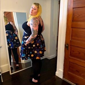 Modcloth galaxy skater skirt with POCKETS